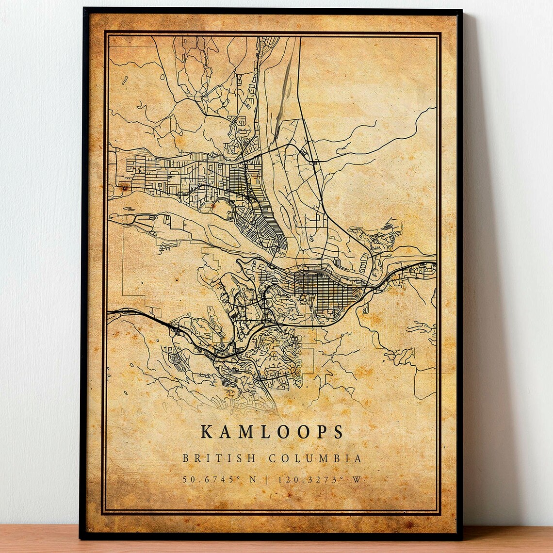 Kamloops Vintage Map Poster, Rustic British Columbia - Image 4