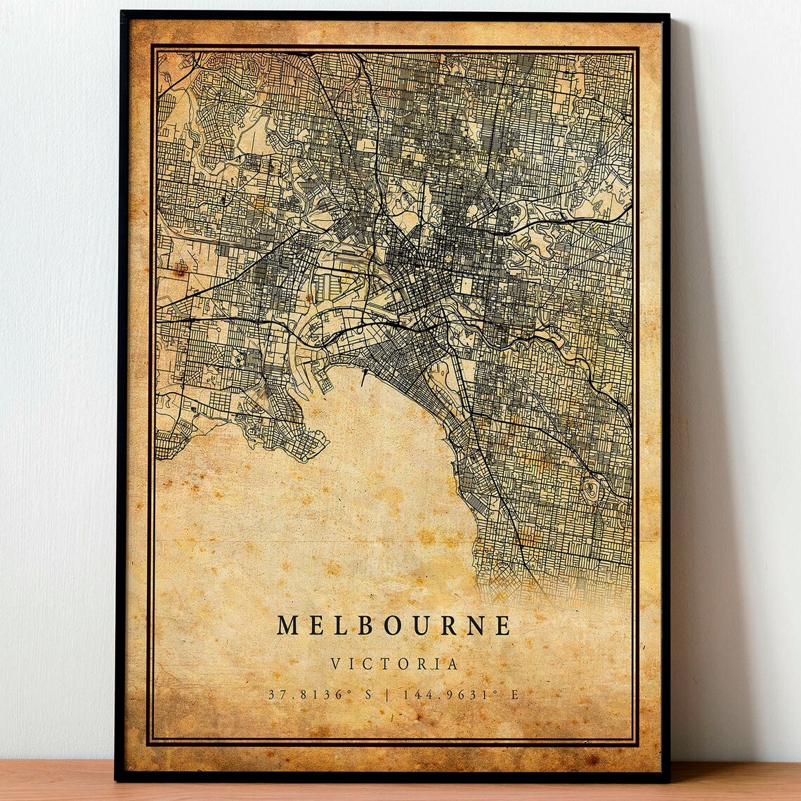 Melbourne Vintage Map Poster, Antique Rustic Travel Poster - Image 4