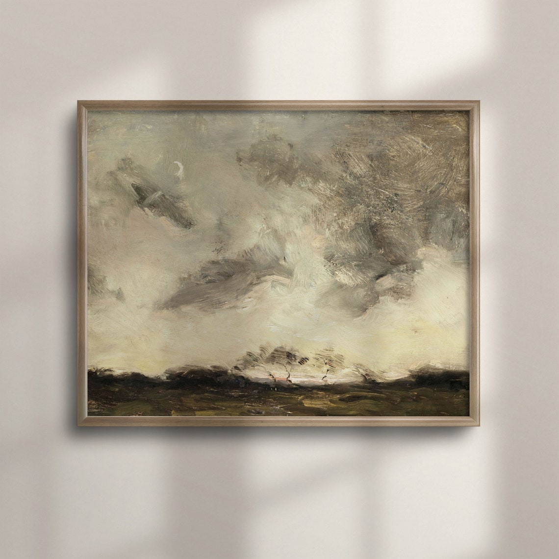 Antique Farmhouse Decor Vintage Landscape Art Print Country Meadow Painting Rustic Wall Art Vintage Oil Painting Reproduction C16 574