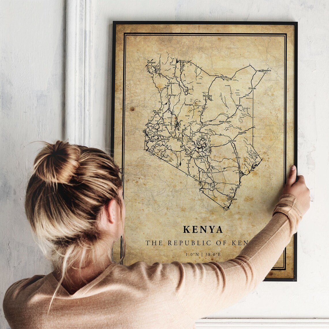 Kenya Vintage Map Poster Print, Country Decor - Image 2