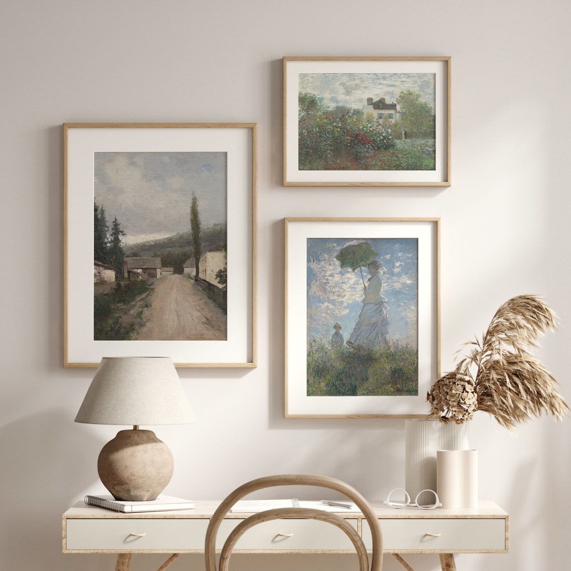 Rural Village Dirt Road Rolling Hills Vintage Landscape Poster - Image 2
