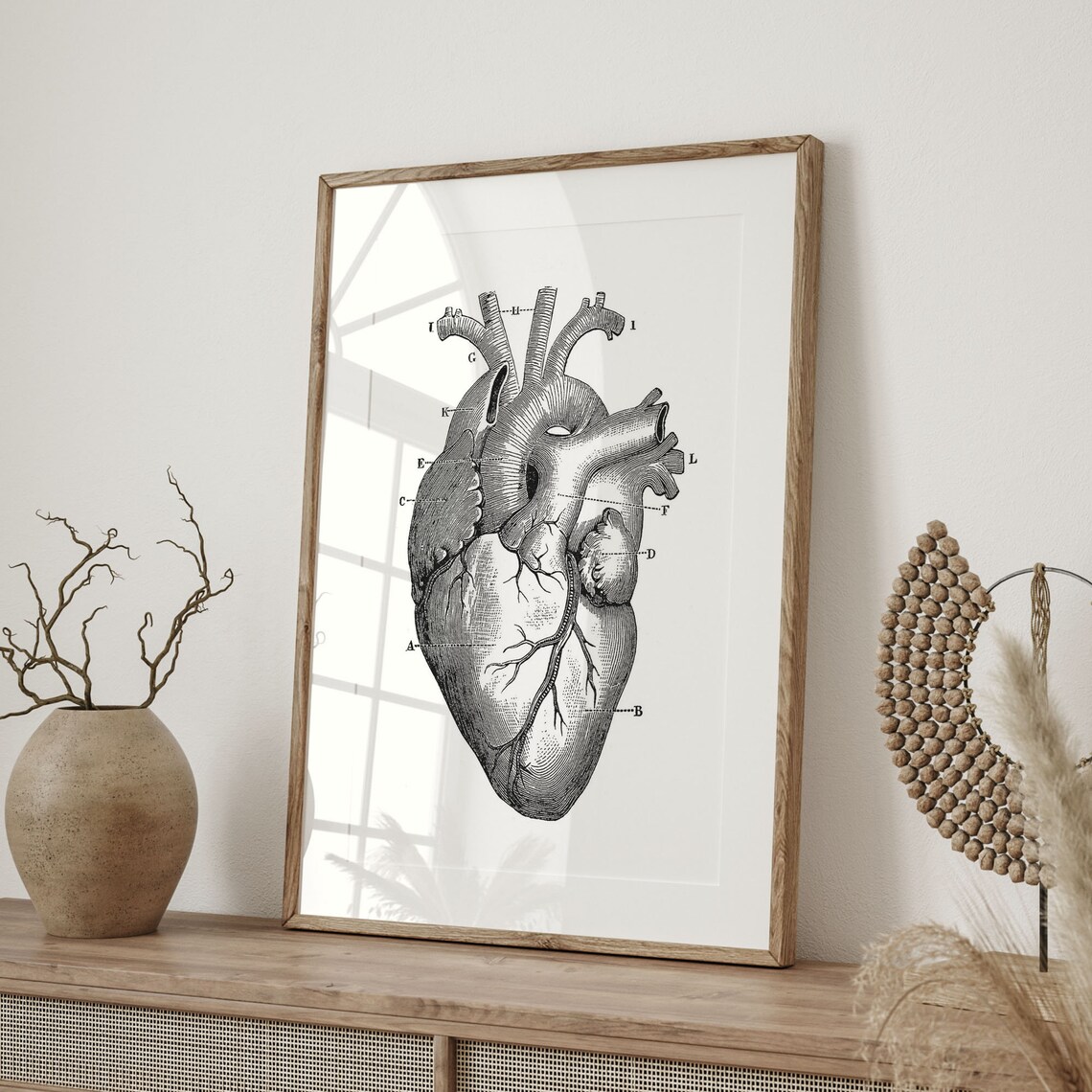 Vintage Anatomical Engraving Of Human Heart Chart Art Poster - Image 4