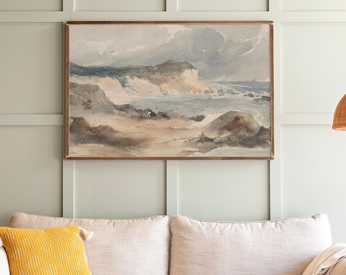 Vintage Beach Abstract, Ocean Scene Art Print - Image 3