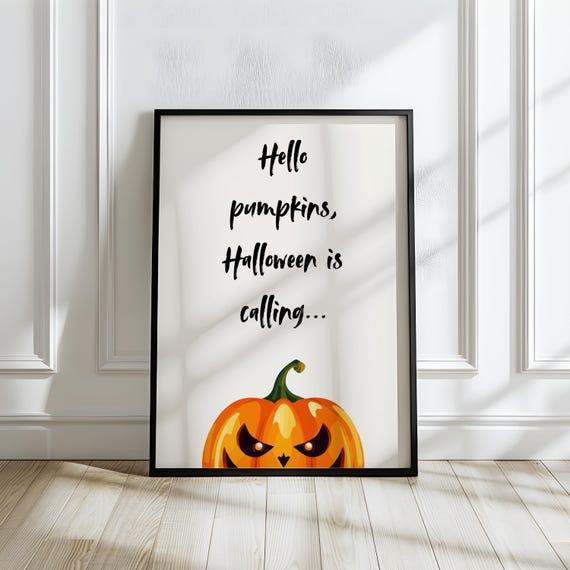 Creepy Halloween Pumpkin Poster Spooky Wall Art For Fun Home Decor