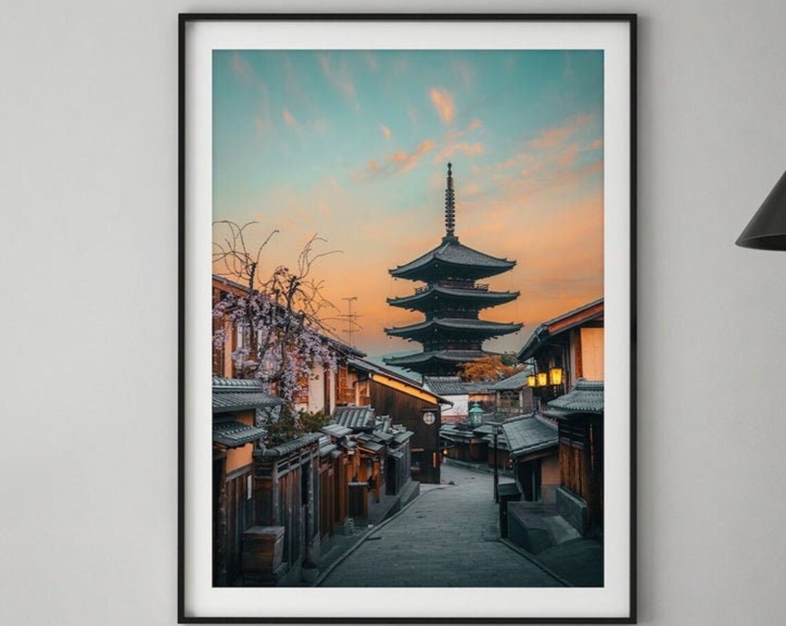 Japan Print Yasaka Pagoda Kyoto Old Street Art Print - Image 3