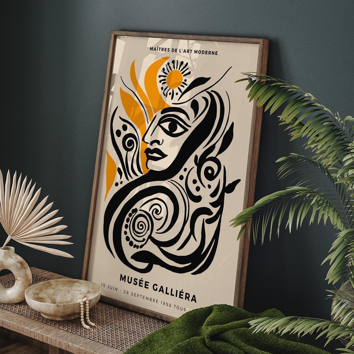 Cubist Sun Goddess Poster from the 1958 Musée Galliéra Paris Show