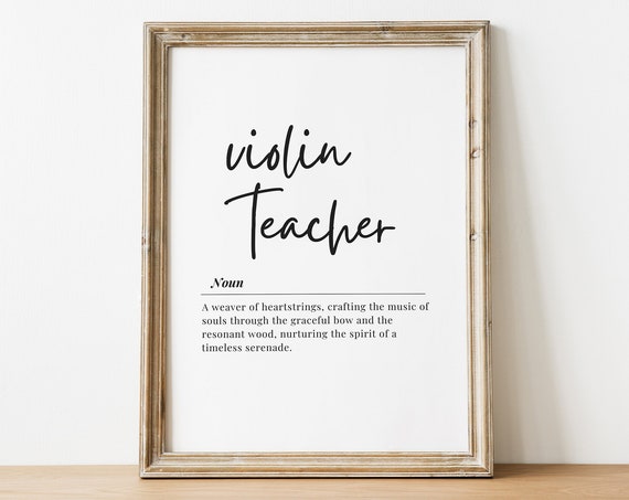 Violin Teacher Gift Definition Print Thank You Quote Appreciation