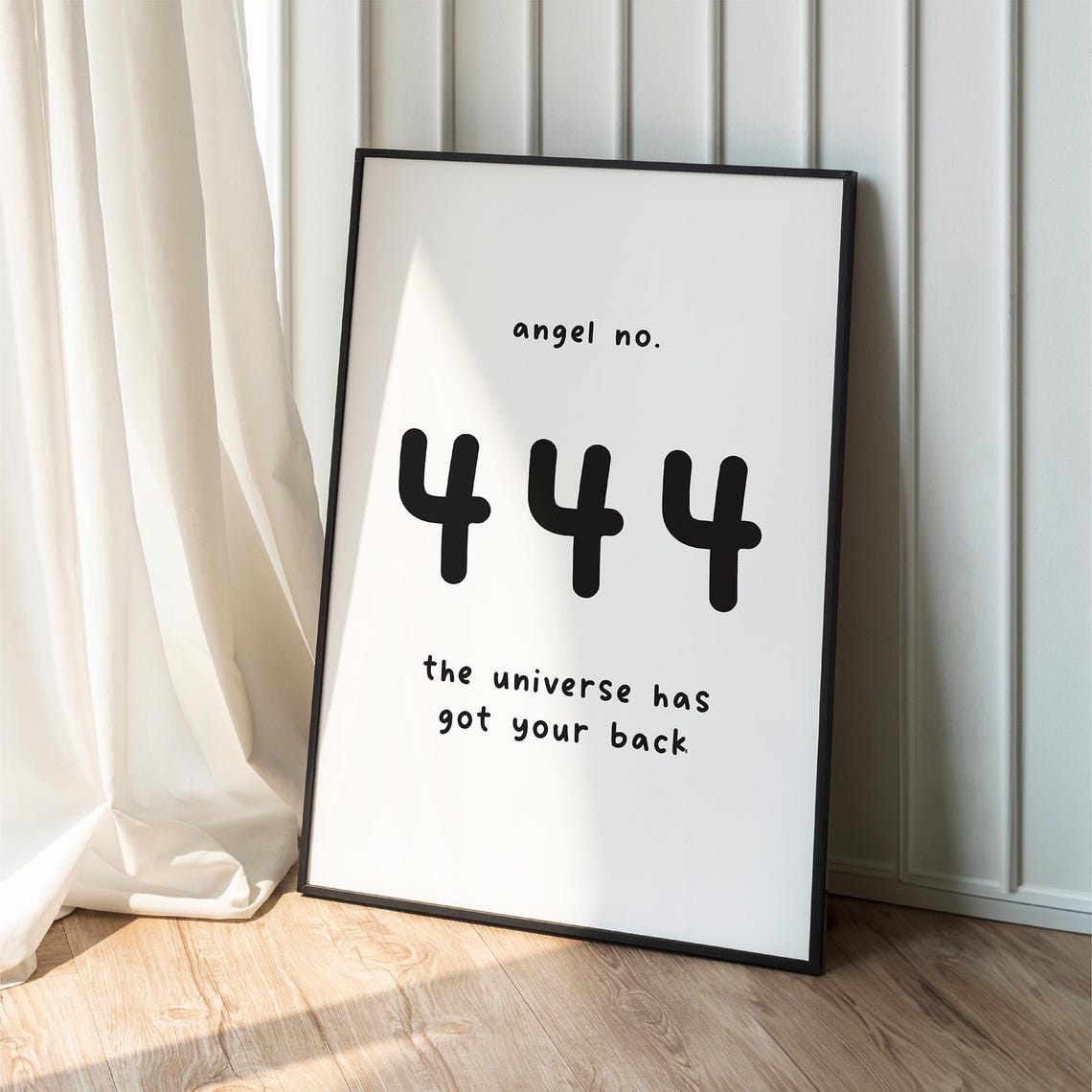 Angel Number 444 The Universe Has Your Back Minimalist Quote Poster