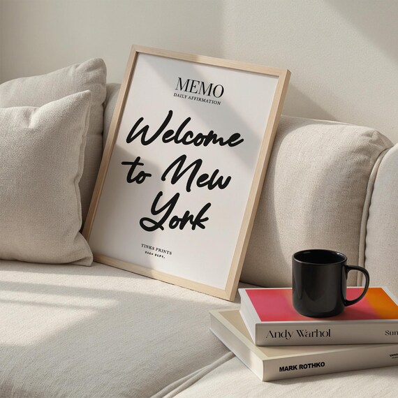 Welcome to New York Song Lyric Typography Minimalist Art Print