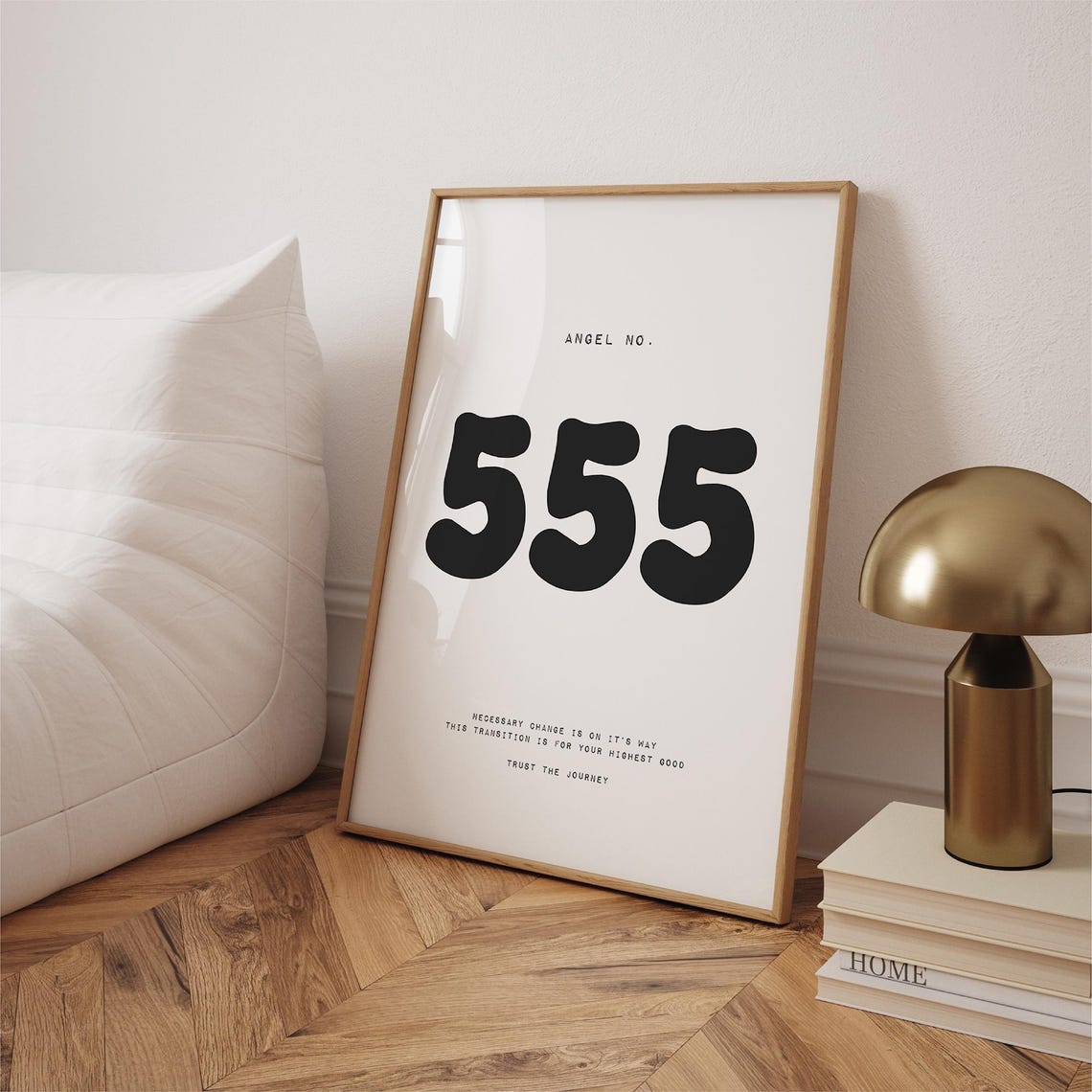 555 Angel Number Trust the Journey Minimalist Spiritual Quote Print