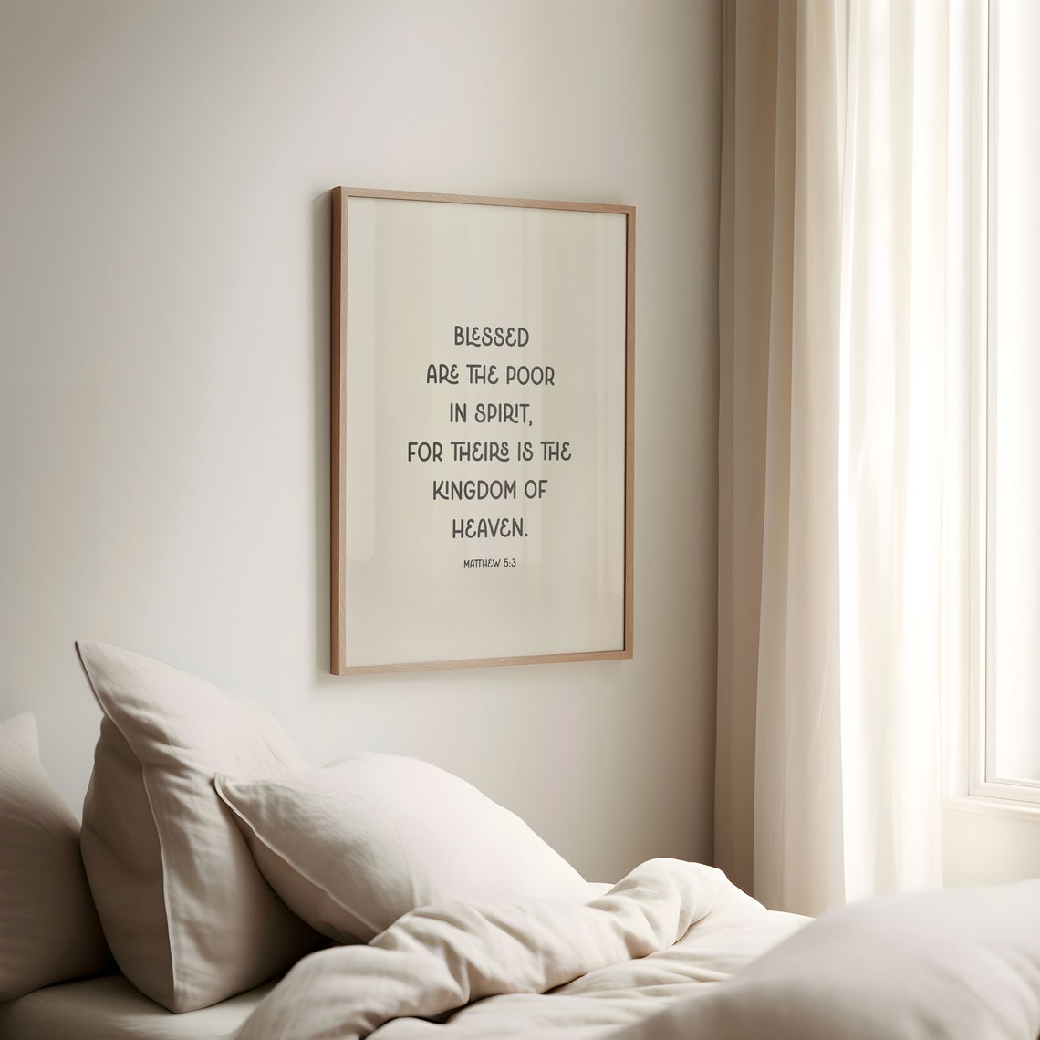 Matthew 5 3 Blessed Are The Poor In Spirit Beatitudes Text Poster - Image 4