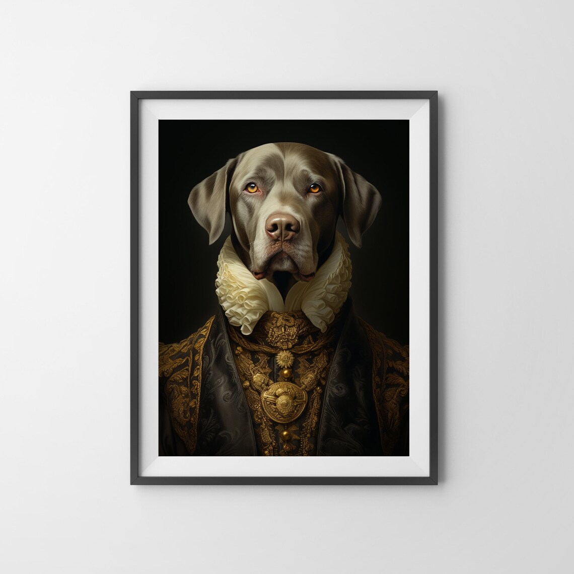 Aristocratic Weimaraner Renaissance Portrait Royal Dog Poster - Image 3
