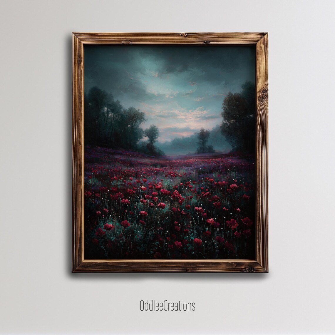 Wildflowers Dark Academia Oil Painting Art Print