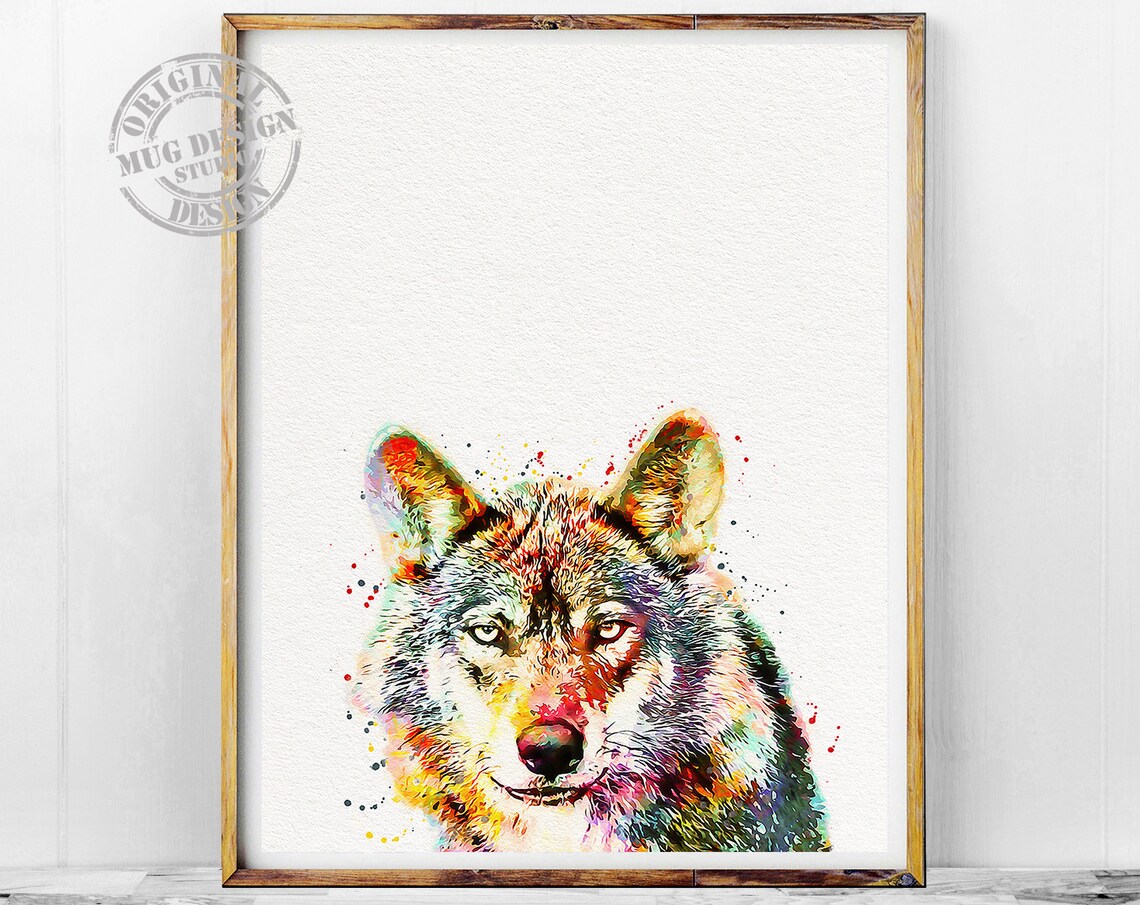 Wolf Watercolor Art Print, Forest Animal Illustration - Image 4