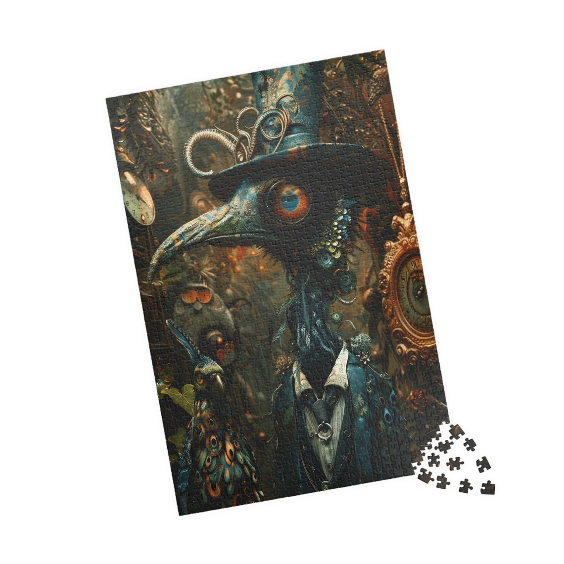 Dark Fantasy Steampunk Crow In Top Hat Gothic Portrait Art Poster - Image 4