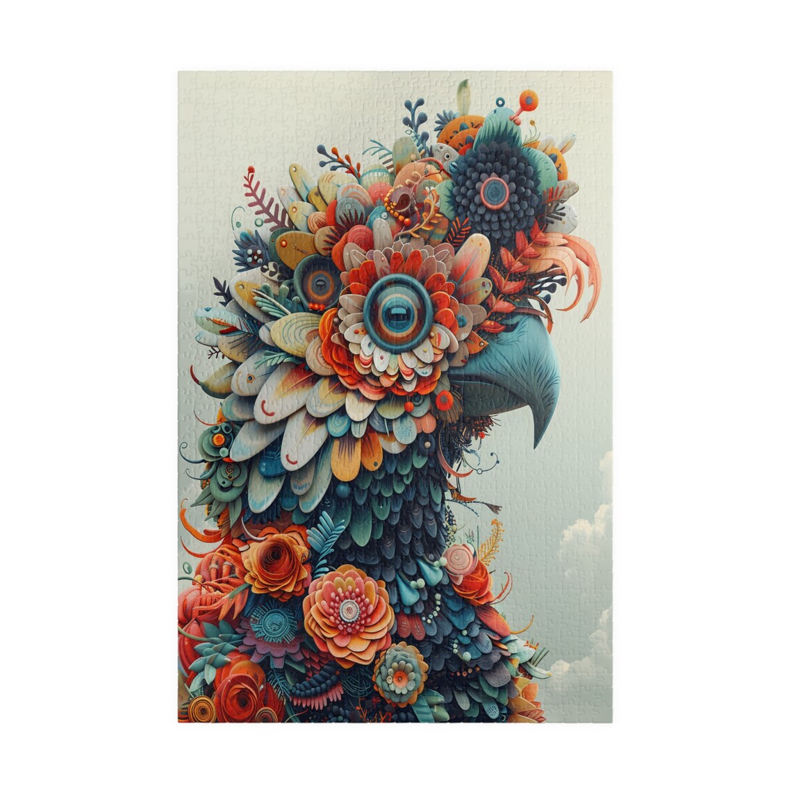 Parrot Made of Flowers Whimsical Floral Bird Botanical Art Poster - Image 3