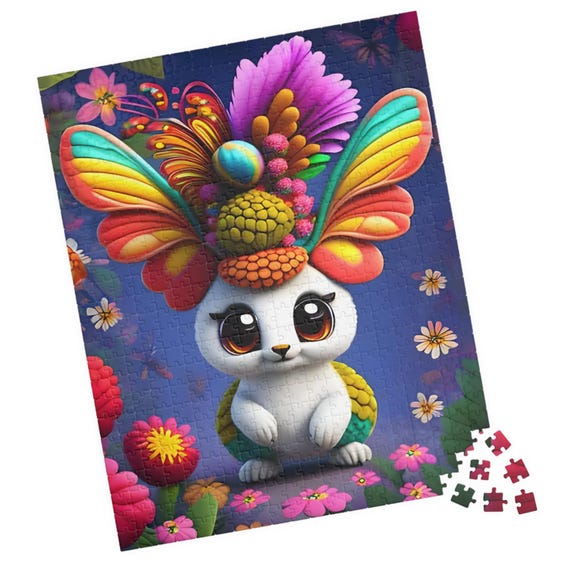 Whimsi Cute Rainbow Animal Jigsaw Puzzle Unique Gift For Birthday Or Hospital Patients Fun Tech Free Family Activity