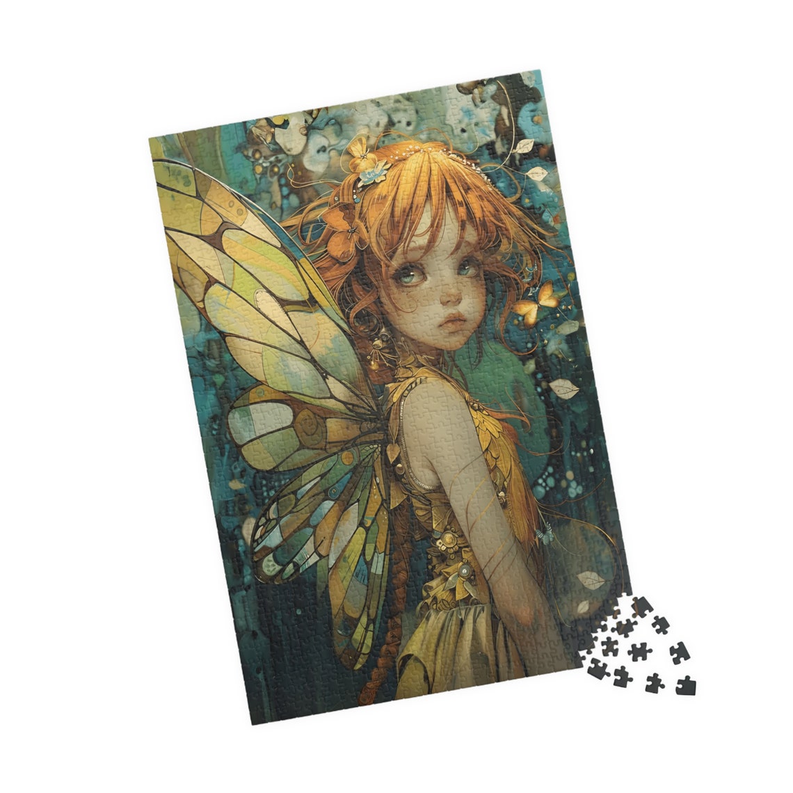 Fairy With Stained Glass Wings And Copper Hair Forest Art Poster - Image 4