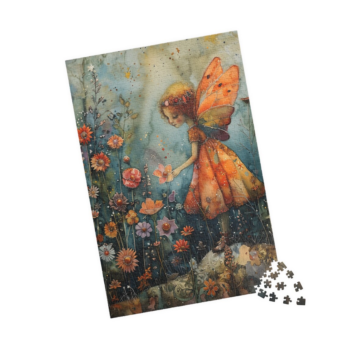 Watercolor Fairy With Butterfly Wings in Flower Garden Fantasy Poster - Image 4