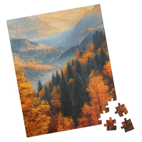 Fall Forest Landscape Jigsaw Puzzle Gift For Holidays Birthdays Get Well And Nursing Homes Fun Tech Free Activity