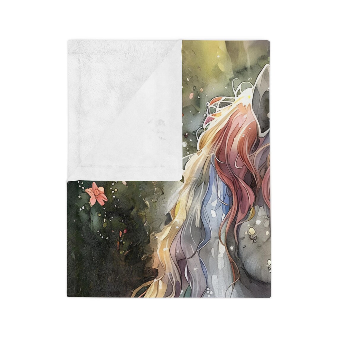 Princess Embracing Her Unicorn in a Flower Meadow Fantasy Poster - Image 3