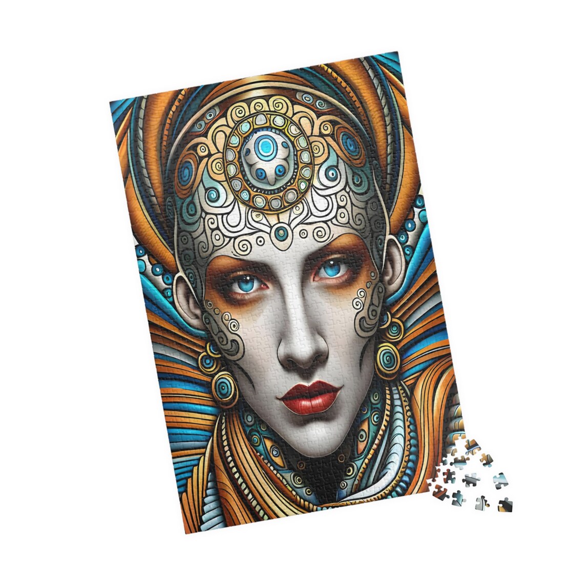 Striking Geometric Art Deco Princess Portrait Art Art Poster - Image 4