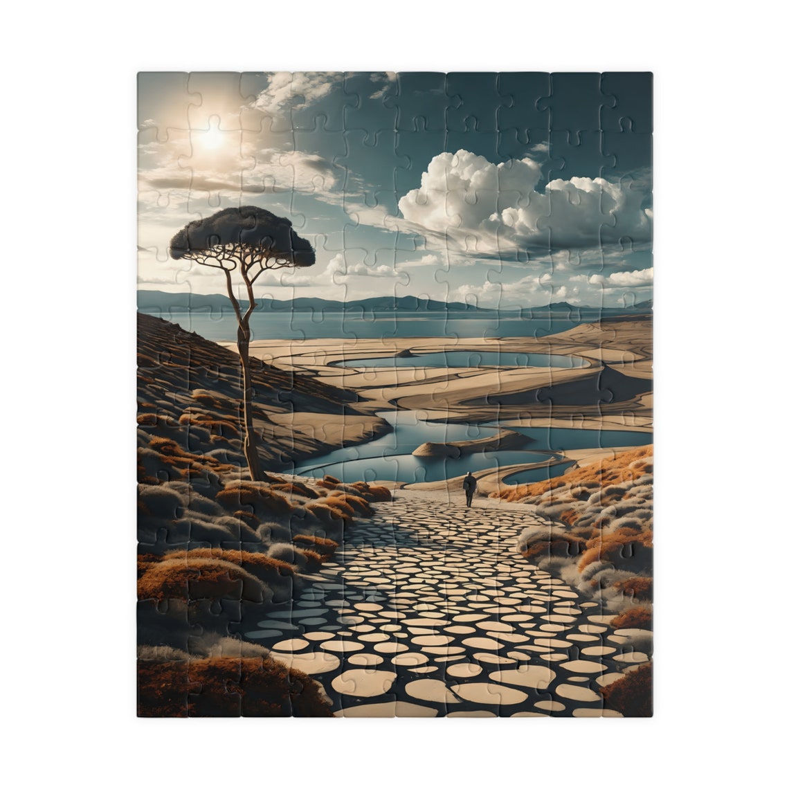 Surreal Stone Pathway to a Turquoise Lagoon Under Sunny Skies Print - Image 3