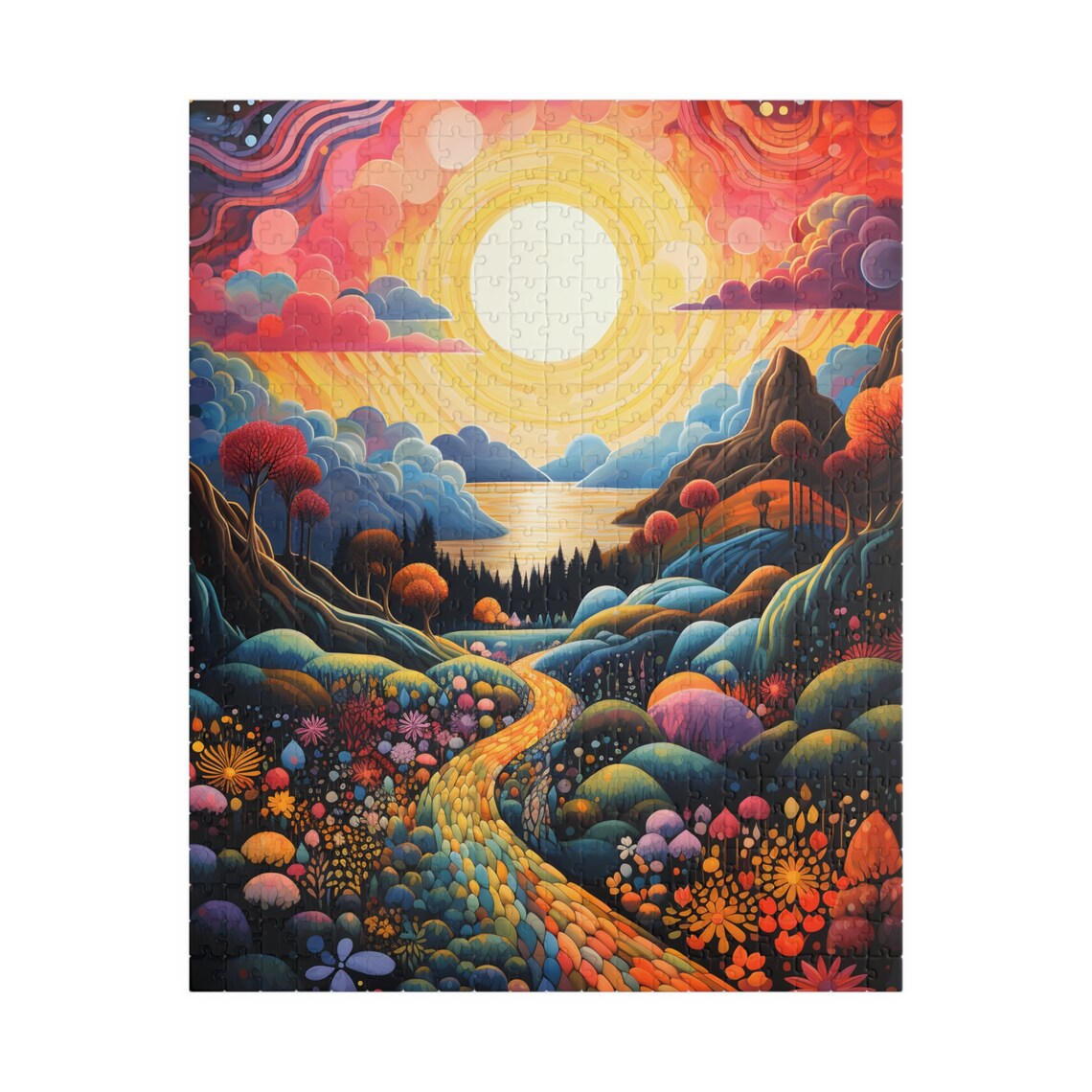 Rainbow Valley Jigsaw Colorful Fantasy Landscape Puzzle Relaxing For One Fun Tech Free Group Activity Great Gift For Hospital Patients - Image 6