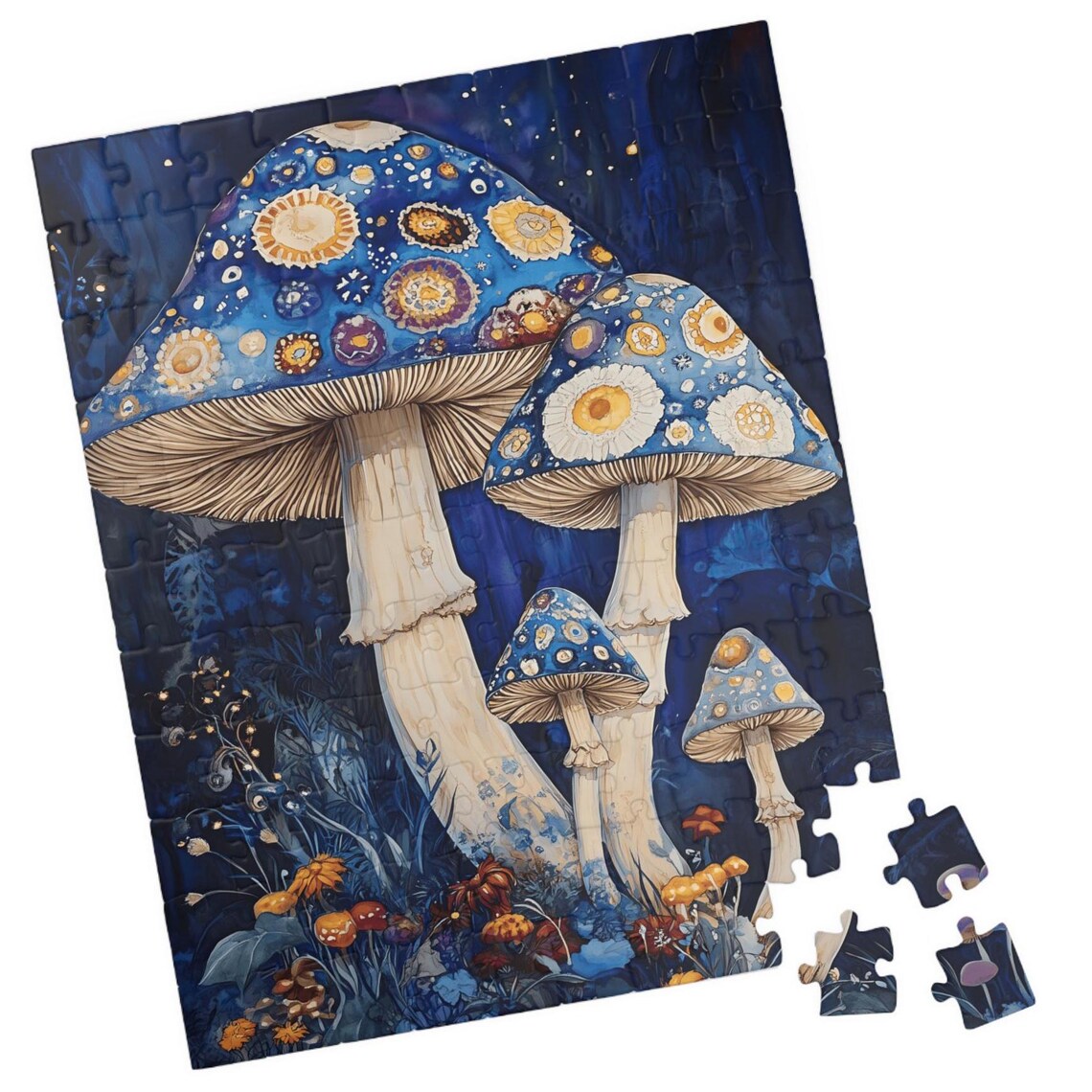 Evening Mushroom Botanical Art, Puzzle Gift