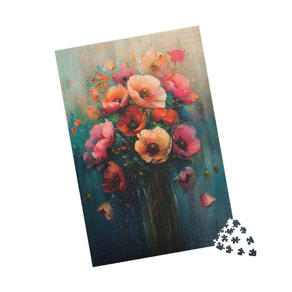 Soft Pink Poppy Bouquet Oil Painting Floral Still Life Poster - Image 4