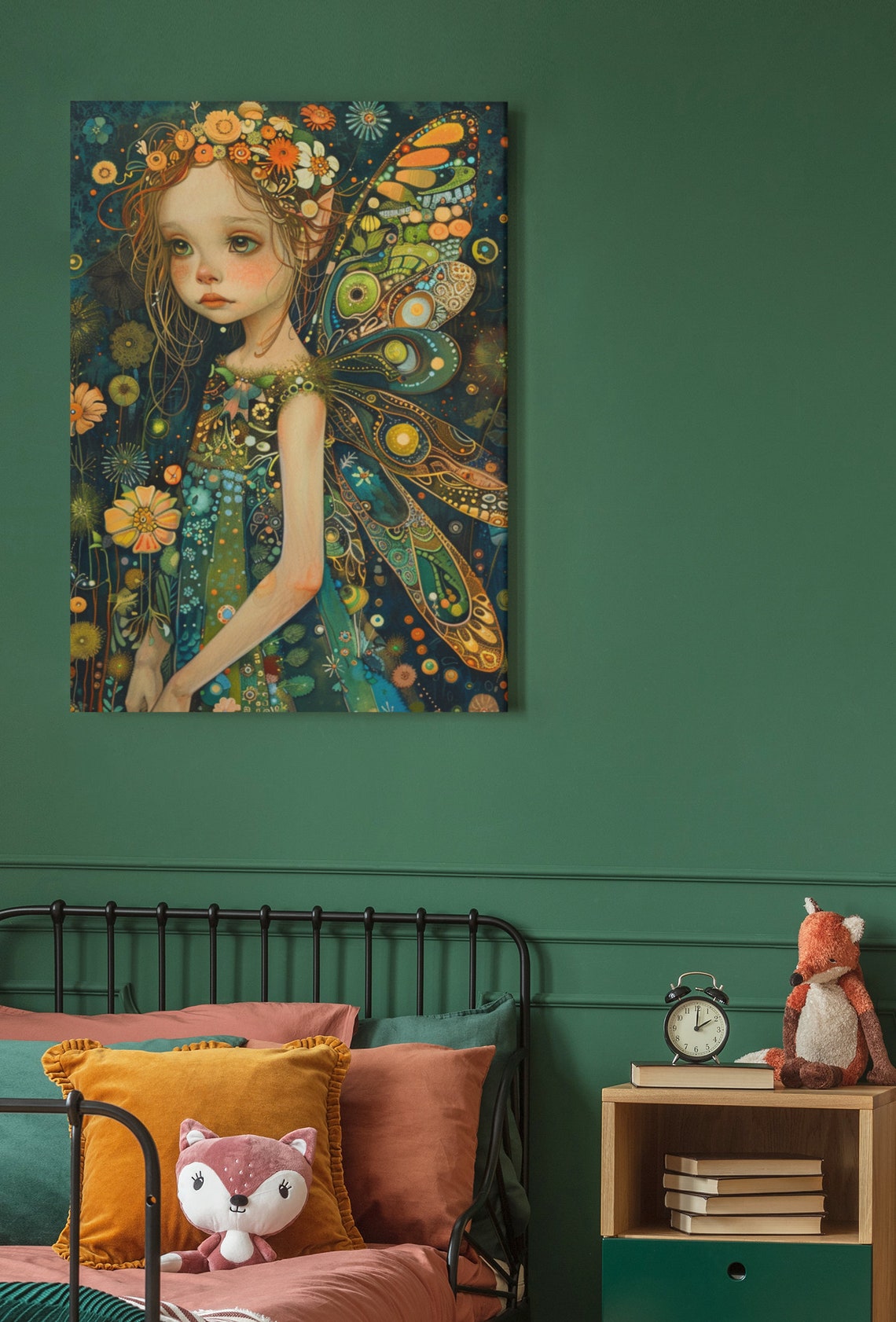 Sweet Little Night Fairy Art Print Watercolor Faerie Wall Art Fantasy Decor For Bedroom Office Living Laundry Room Or Nursery - Image 2