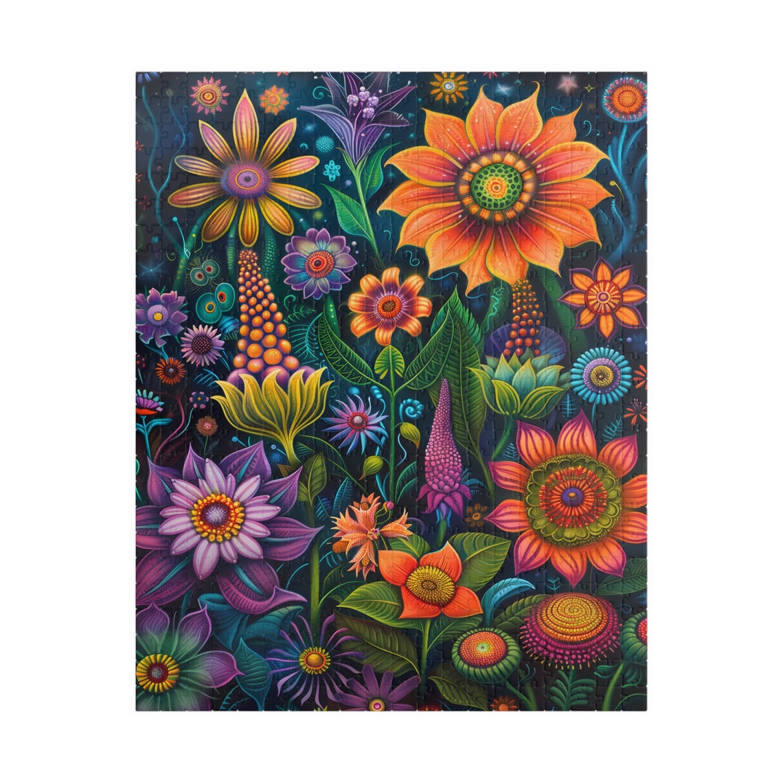Tropical Dream Fantasy Garden Neon Flower Paradise Night Poster - Image 5