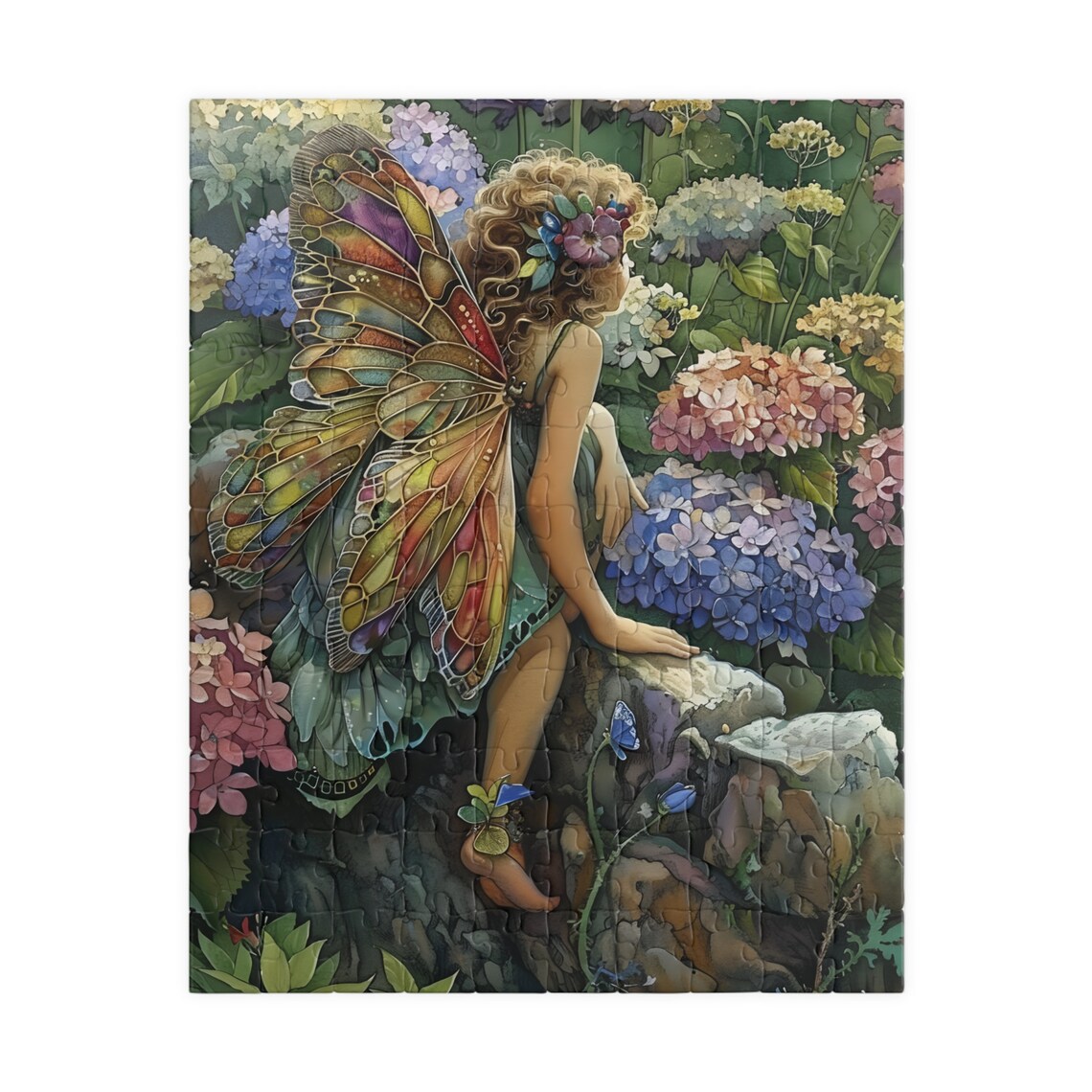 Hydrangea Fairy Watercolor Garden Faerie Art Print - Image 2