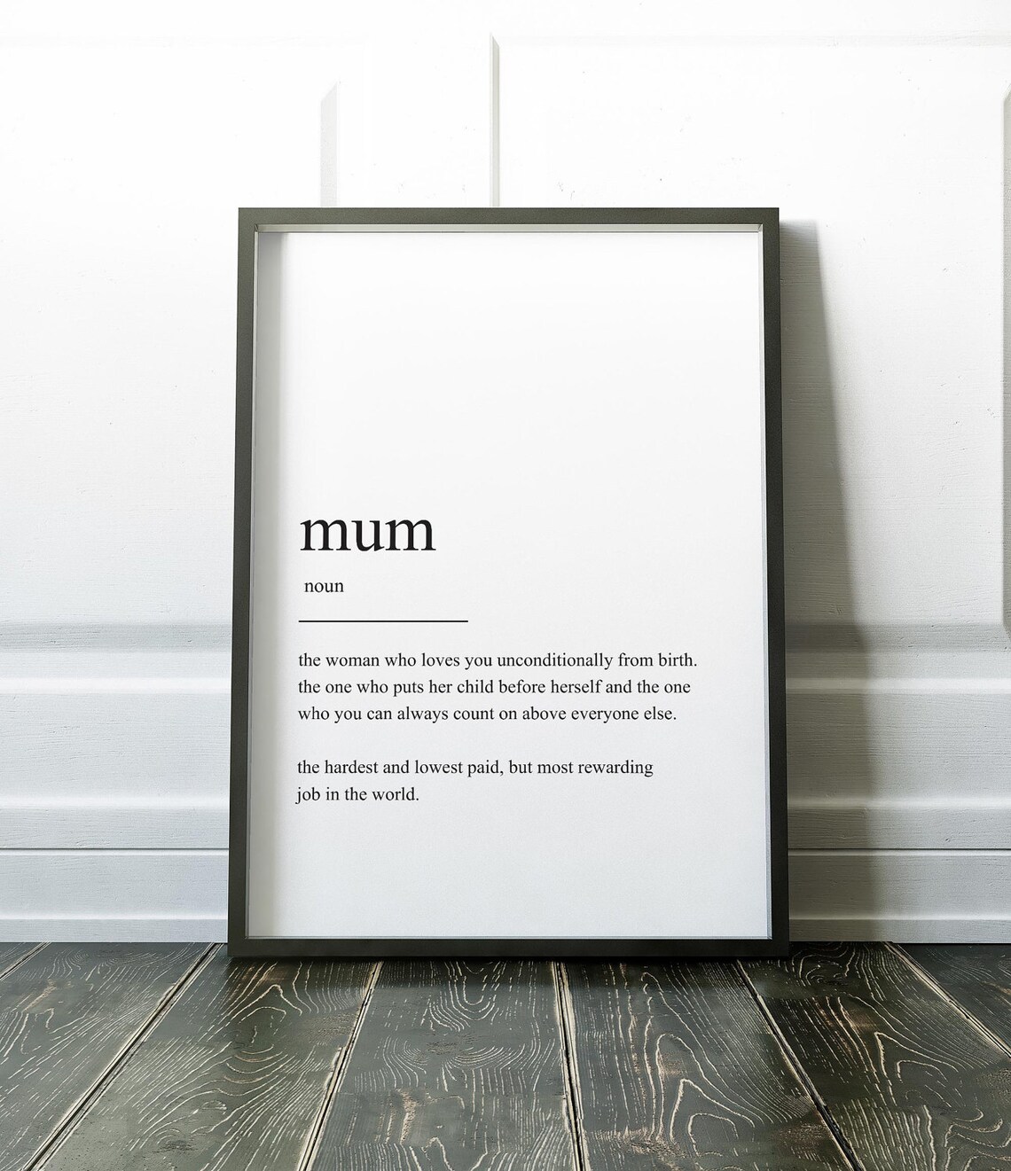 Mum Definition Print, Minimalist Family Art Print