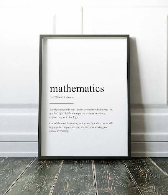 Mathematics Definition Minimalist Scandinavian Poster