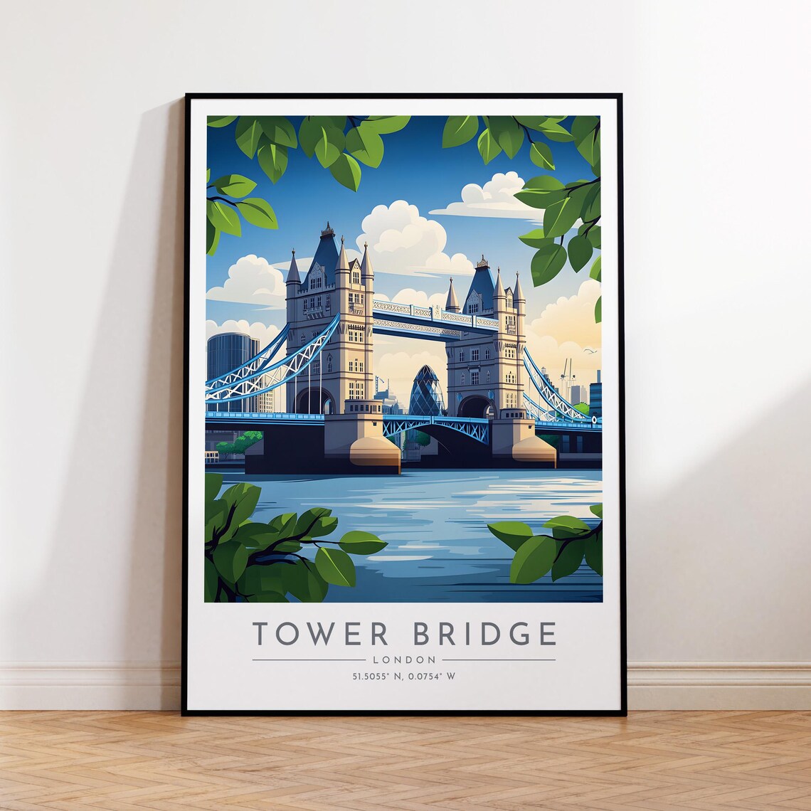 Tower Bridge Travel Poster, London Travel Poster