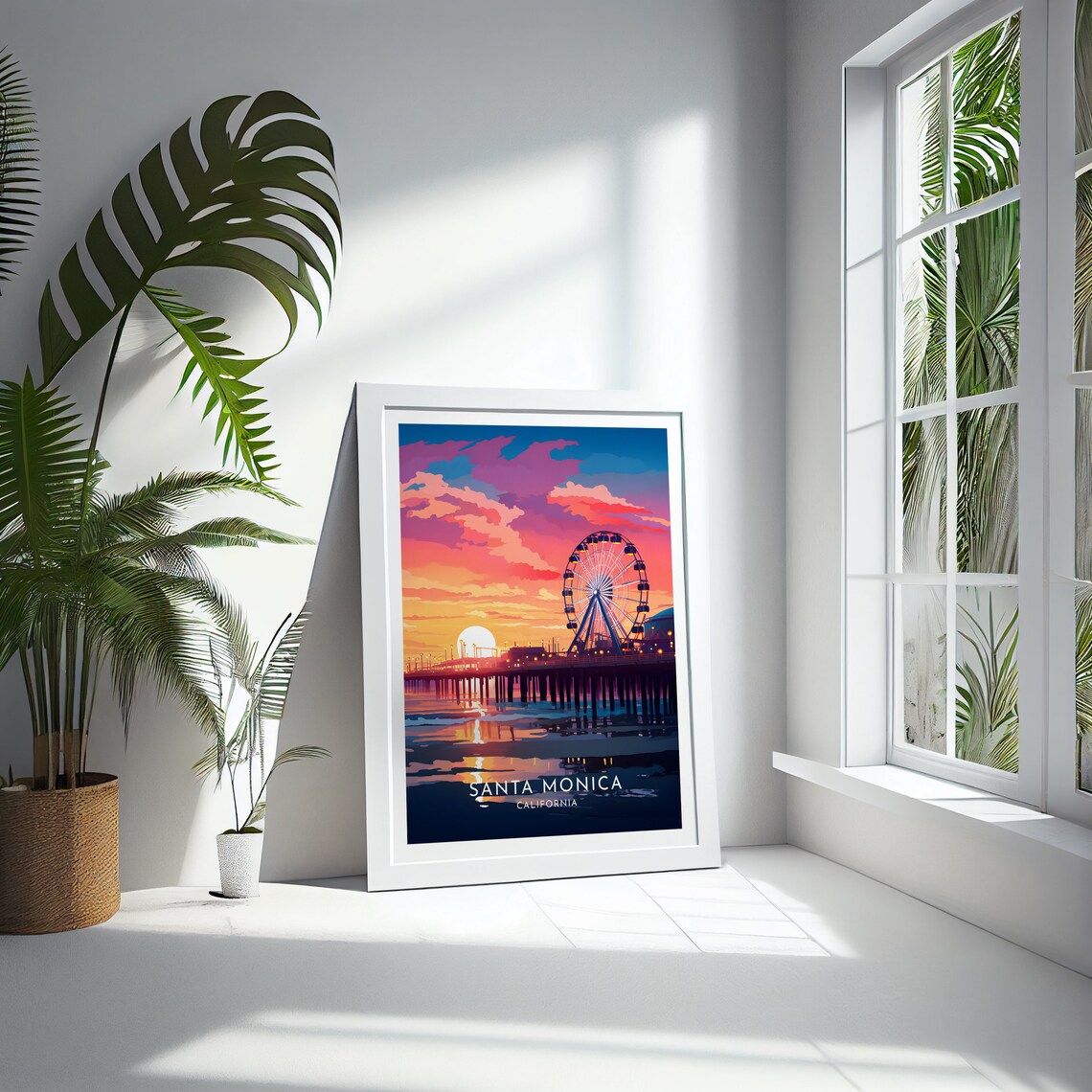 Santa Monica Travel Poster, California Home Decor - Image 4