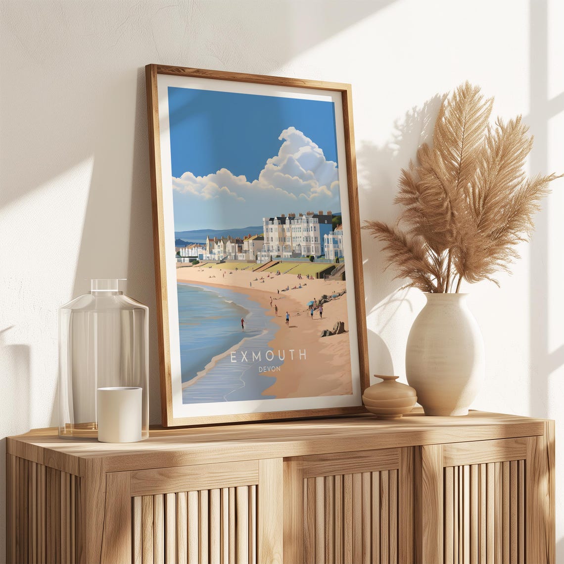 Exmouth Devon Beach England Sunny Seaside Travel Poster Decor - Image 2