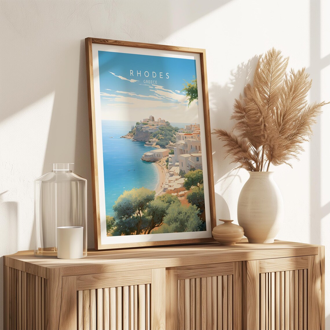 Rhodes Greece Travel Poster, Home Decor Print - Image 2