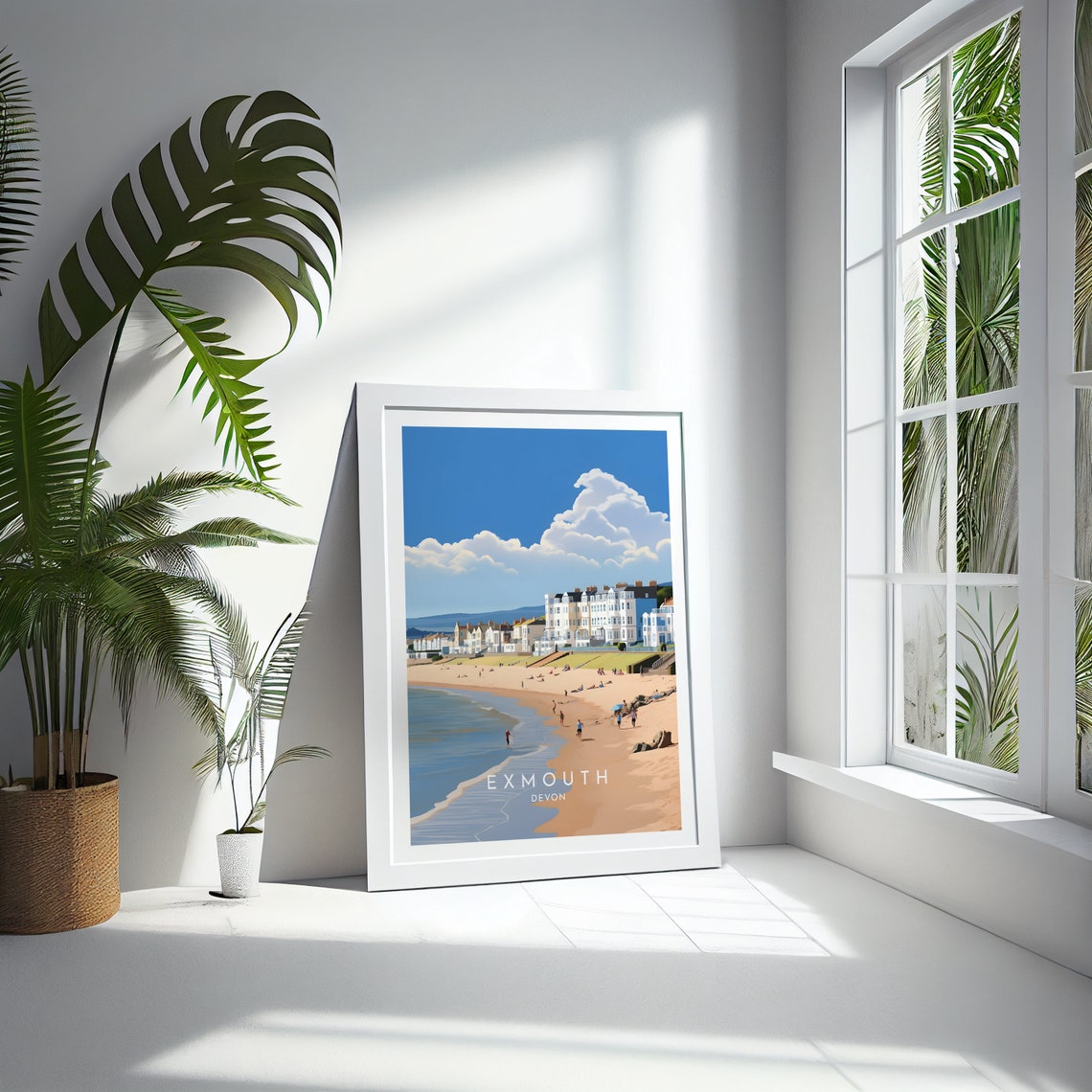 Exmouth Devon Beach England Sunny Seaside Travel Poster Decor - Image 4