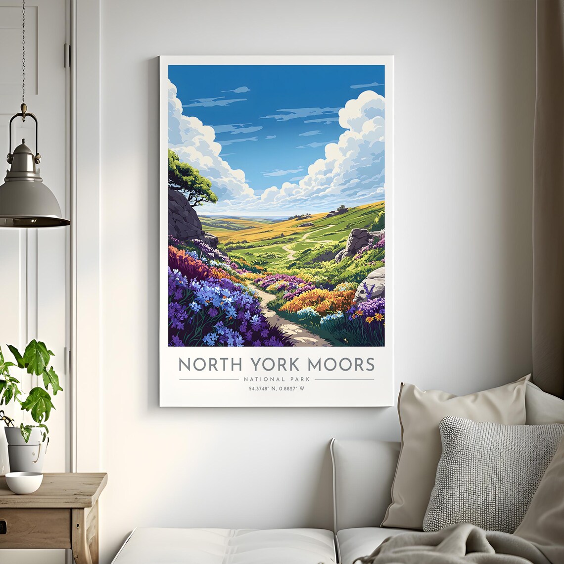 North York Moors Wildflower Valley Heather Hills Travel Print - Image 2