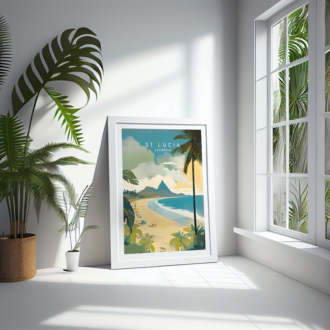 St Lucia Travel Poster, Caribbean Home Decor - Image 4