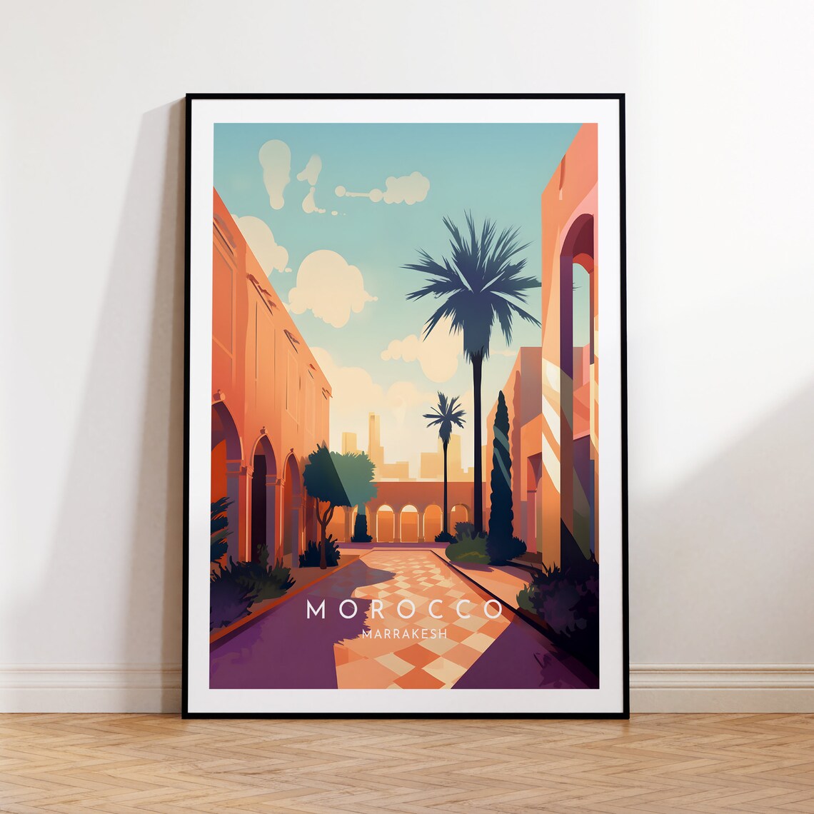 Marrakesh Travel Poster, Morocco Home Decor