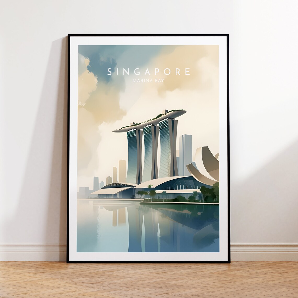 Singapore Marina Bay Travel Poster, Home Decor