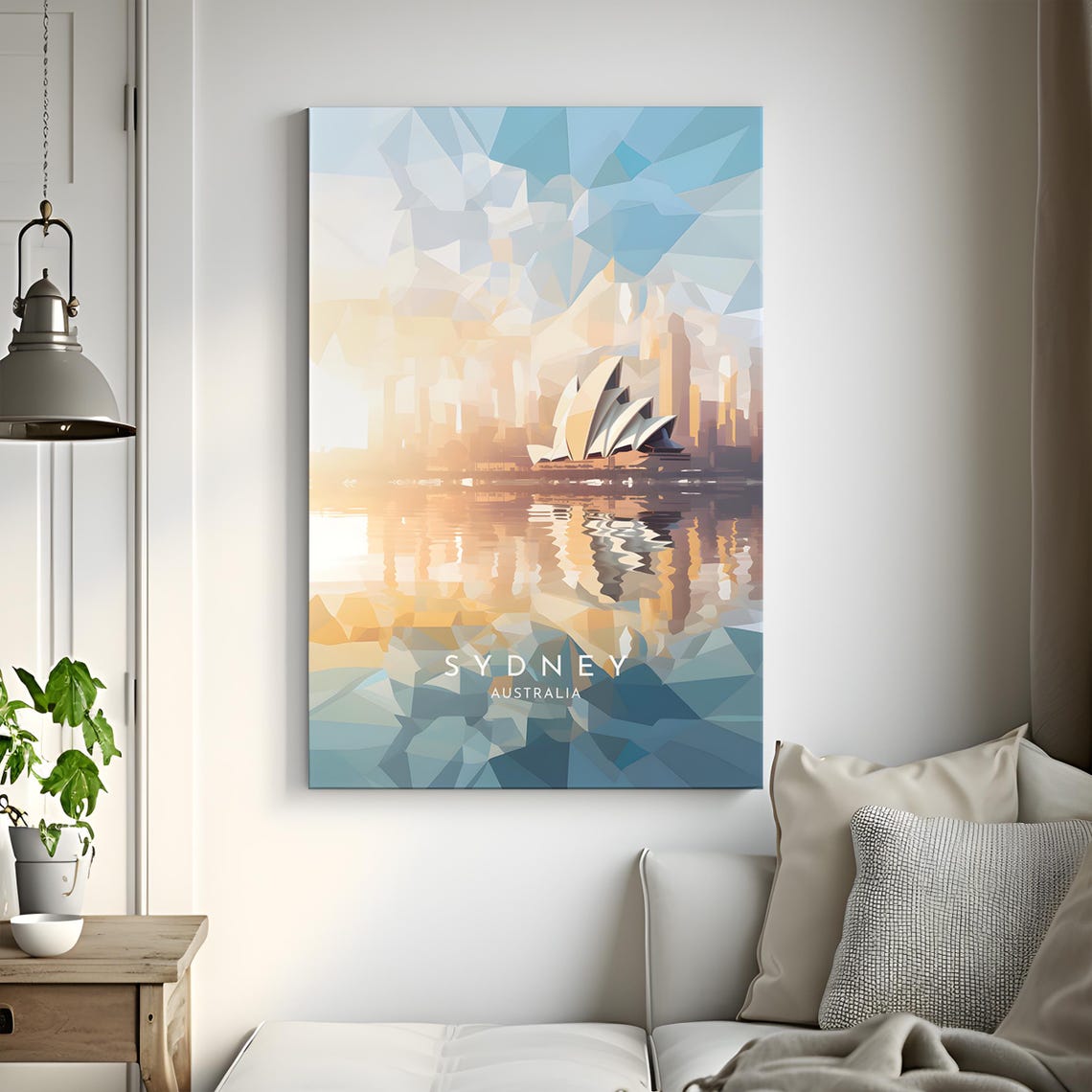 Sydney Australia Opera House Sunrise Low Poly Modern Art Poster - Image 3