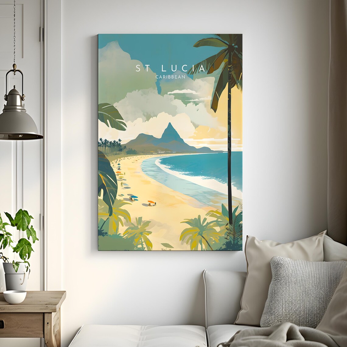 St Lucia Travel Poster, Caribbean Home Decor - Image 3