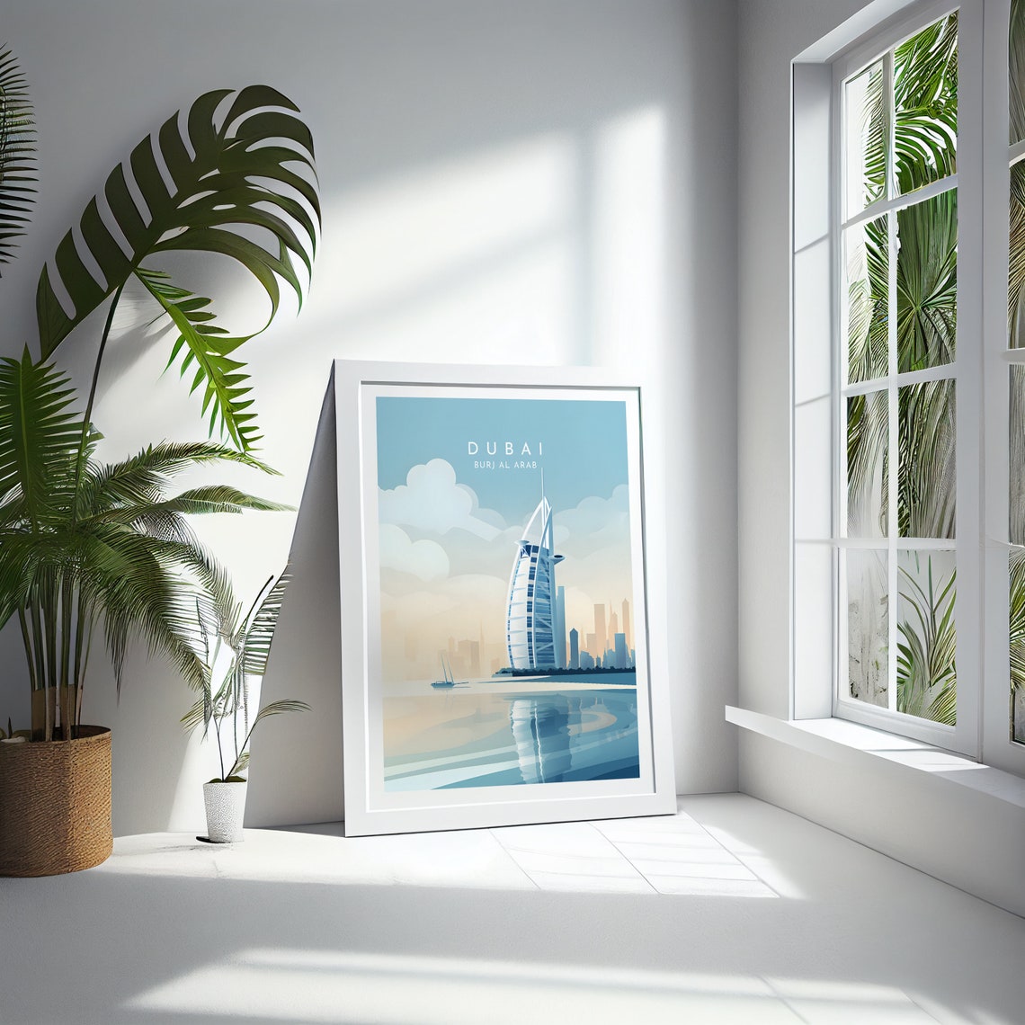 Burj Al Arab Dubai Sail Hotel Waterfront Modern Travel Poster - Image 4