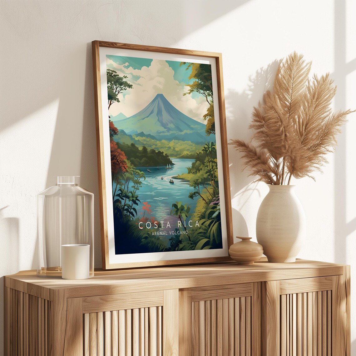 Costa Rica Travel Poster, Arenal Volcano - Image 2