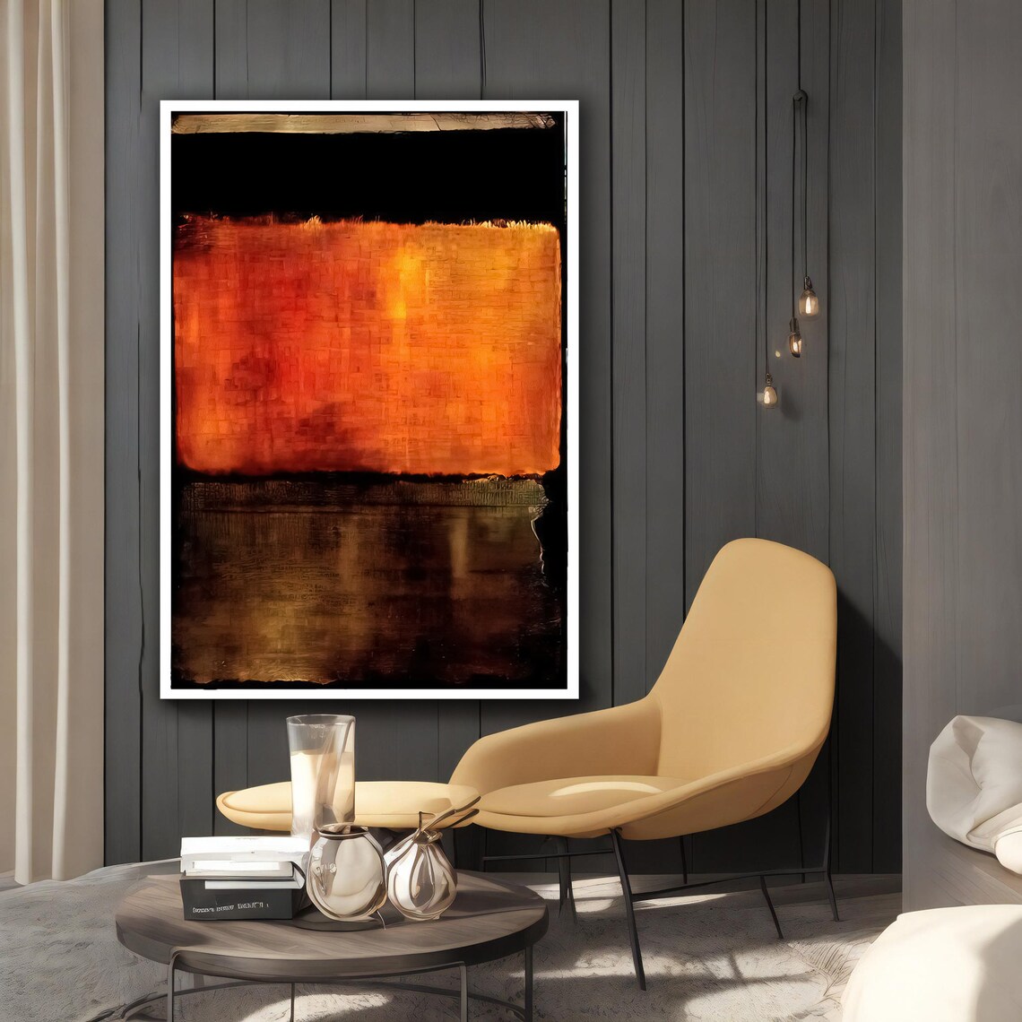 Mark Rothko Orange Brown Colorful Mix Rothko Art Mark Rothko Wall Art With Different Frame Options For Your Home And Office - Image 2