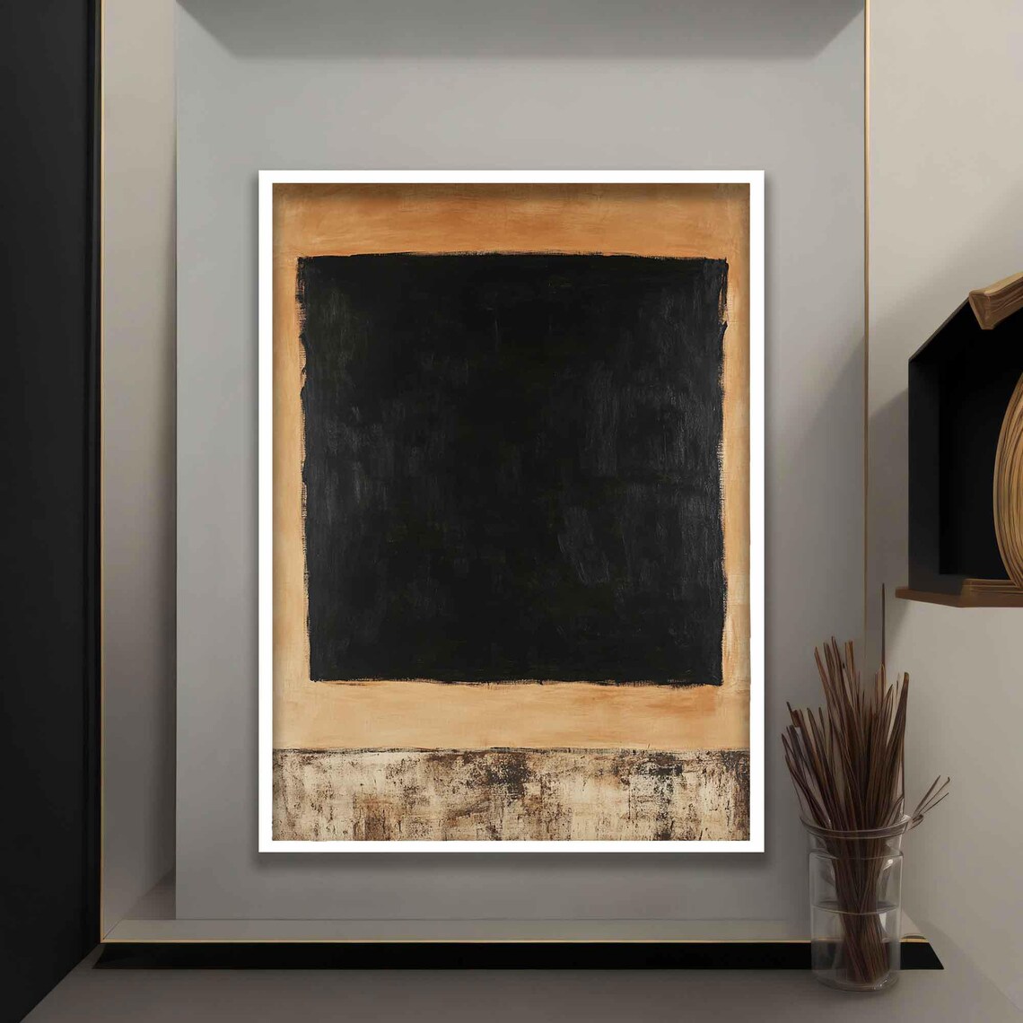 Mark Black And Orange Wall Art Mark Rothko Production Modern Wall Art Abstract Art Black And Orange Abstract - Image 4